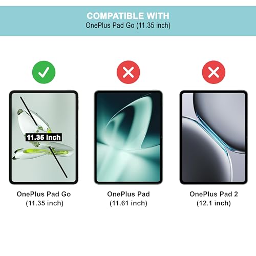 Image of CEDO Tri-Fold for OnePlus Pad Go (11.35 in) Smart Case Flip Cover with Multi Viewing Angles Stand | Leather Finish | Heat Dissipation | TPU Backcover (Black)