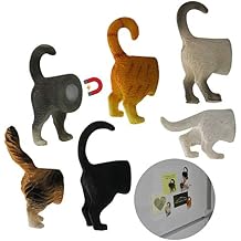 Evelots Cat Butt Magnets for Refrigerator -6 Pack- Funny Novelty Magnet for Hanging Notes, Photo, Key in Kitchen, Office, Locker