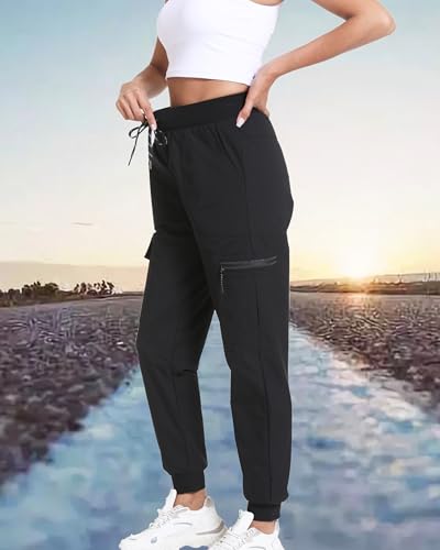 Womens Hiking Pants Cargo Joggers for Women with Pockets Lightweight Quick Dry Travel Camping Pants - Main Image