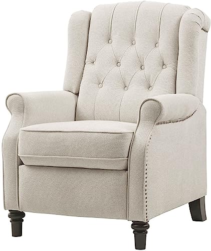Trustmade Pushback Recliner Chair, Recliner Armchair With Padded Seat For Living Room, Bedroom, Beige #TOP29