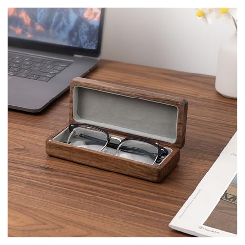 Étui à lunettes en bois de noyer rétro - Boîtier de rangement rigide style 2 - 3