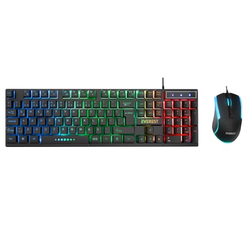 Everest KM-198 Luminax Gökkuşağı Aydınlatmalı Q Gaming Oyuncu Klavye + Mouse Set