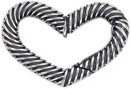 Pearl Necklace Heart Enhancer, Shortener |Hinged Hook Clasp | Ring Spring Clasp Connector| 18 K Gold Plated Sterling Silver .925 (Plain Heart Clasp)