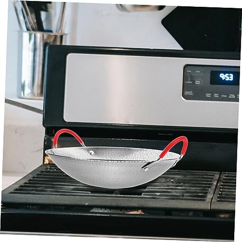 Wok de acero inoxidable con doble asa para cocina miniatura 7