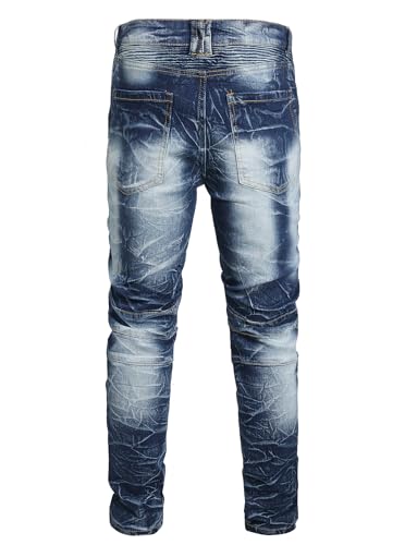 Men's Ripped Skinny Jeans Slim Fit Stretch Distressed Straight Comfort Fit Denim Pants2