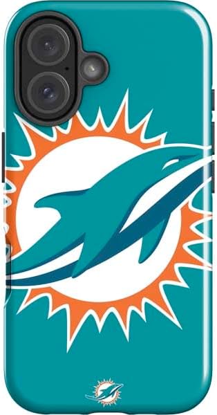 Skinit Impact Phone Case Compatible with iPhone 16 - Officially Licensed NFL Miami Dolphins Retro Logo Design