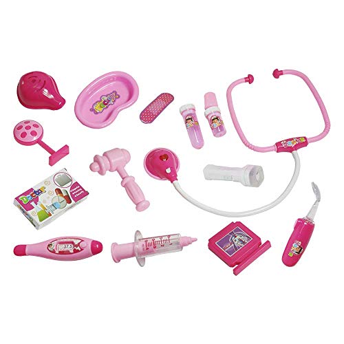Maleta Doutor com Acessórios 14 Peças Rosa, DM Toys