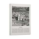 LZTEN Impresión de Cusco en blanco y negro, arte de pared de Cusco, póster de Cusco, foto de Cusco, decoración de pared de Cusco, póster de Cuzco en blanco y negro, Perú, lienzo Urubamba Wa