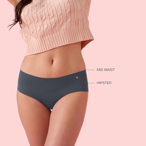 Image of Enamor Innovations Invisi, All Day Comfort, Mid Waist Hipster Panty for Women - No Visible Panty Lines, Sweat Wicking, Free Cut, Full Coverage - PH40