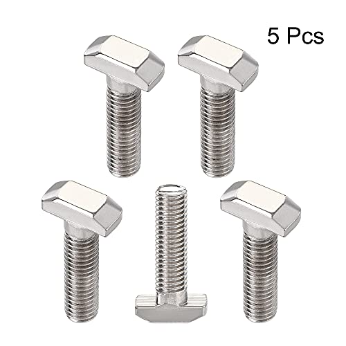 Image of uxcell M8x30mm T-Slot Drop-in Stud Sliding Bolt Screw Carbon Steel for 40 Series Aluminum Profile 5pcs