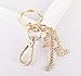 AlphaAcc Keychain for Women Purse Charms for Handbags Crystal Alphabet Initial Letter Pendant with Key Ring