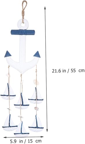 Miniatura 5 de DECHOUS Decoración de pared de barco de madera para playa, ancla velero, decoración del océano marino, decoración del hogar, adorno de pared de