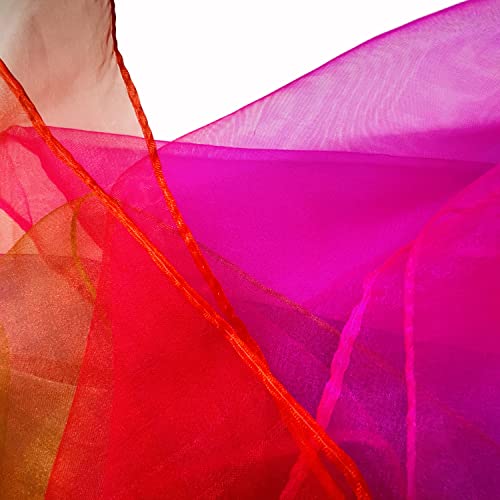 Lolakee Juggling Scarves, 12 PCS Dance Scarves for Kids Play Silk Scarve for Toddlers Children Movement Music Scarf Magic Tricks Performance Props Accessories Rhythm Band Scarfs 12colors 24 inches - Thumbnail 5