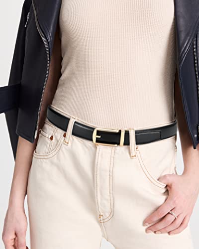 CR Belt for Women - Black Belt with Gold Buckle Women - 1.25" Adjustable Ladies Ratchet Belts4