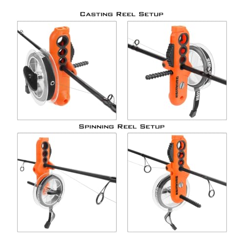 Image of KastKing Kalibrate Fishing Line Spooler, Line Counter & 5 inch Braid Scissors | No Line Twist, Easy to Use, Fits Spinning & Baitcasting Reels, Durable Polymer, Fishing Gears and Gifts for Men