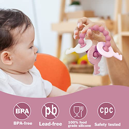Yapromo Yaproom Silicone Teething Keys For 6-18 Month Baby, Infants Toddler Toy Keys, Cute Keys Teether Ring thumb #2
