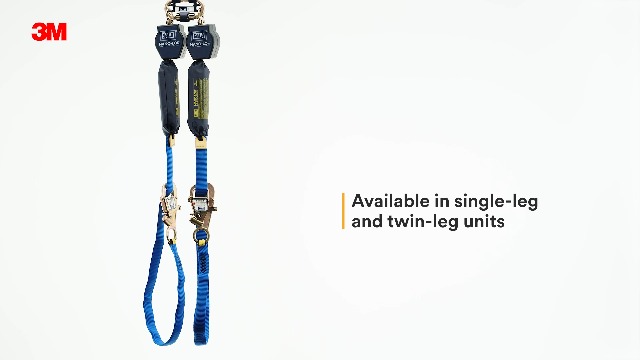 Image of 3M DBI-SALA Nano-Lok 3101374 Tie Back Self Retracting Lifeline, 9', 3 /4 inch Dynema Polyester Web, Tie-Back Hook, Quick Connector For Harness Mounting, Blue