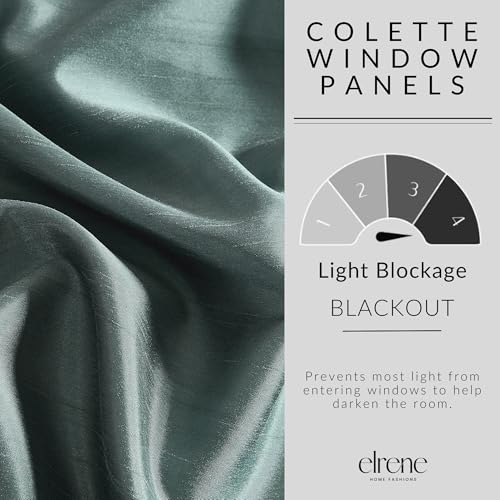 Elrene Home Fashions Colette Faux-Silk Blackout Window Curtain, 52 in x 95 in (1 Panel), Mineral by Elrene - Used condition - Image 4