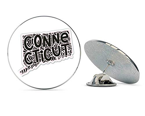 Connecticut State Shape Cute Letters Native Local Metal 0.75