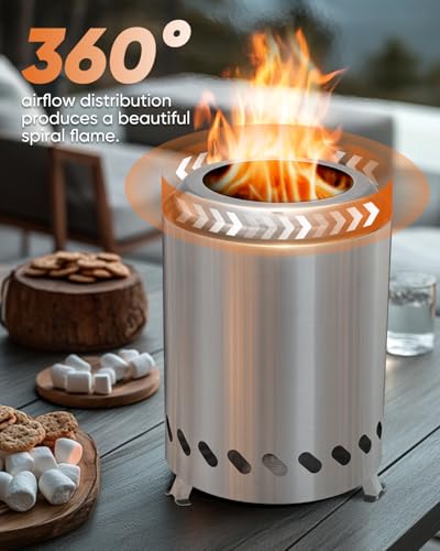 Saker Tabletop Fire Pit, 2026 Upgraded Stainless Steel Smokeless Portable Fire Pit for Camping & Campervan, Outdoor Patio Use, Wood or Pellet Fueled, Camping Gifts for Men - Image 3