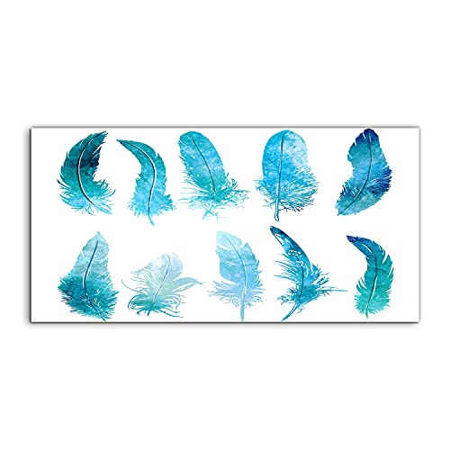 Tableau en acryl art de prestige - Impression Haute Définition Plumes Aquarelle 100x50
