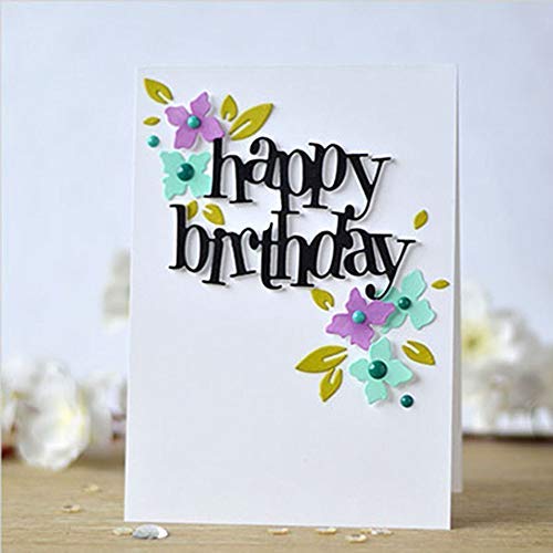 DIY Happy Birthday Letter Cutting Dies,DIY Scrapbooking Artist Metal Cutting Dies Stencil for Photo Album Decor Cards Making Cutting Dies Scrapbooking Stencils Embossing Tools