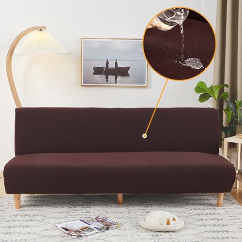 Hixingo Housse de Canapé sans Accoudoirs, Housse Clic Clac Protege Canape, Couleur Unie Imperméable Housse Canapé sans Bras, Clic Clac 3 Places Convertible...