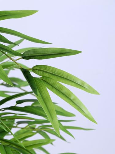 Image of ARICK DECOR 7Ft Artificial Bamboo Tree in Pot, 7ft Realistic Faux Bamboo Silk Plant with Natural Look Canes, Peacock Shaped Extra Large Floor Decor for Home, Office & Balcony
