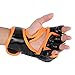 NDNCZDHC MMA Gloves Sparring Grappling Professional Fingerless Boxing Gloves Adult PU Punching Gloves for Men Muay Thai Gloves(Orange Claw on Black Background)