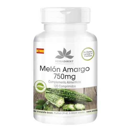 Melón amargo 750mg + Cromo – Momordica charantia – Altamente dosificado y vegano – 120 comprimidos | HERBADIREKT by Warnke Vitalstoffe - Calidad de farmacia alemana