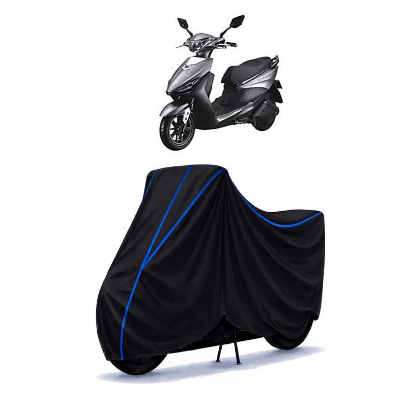 Image of Scooty Cover Water Resistant for Yo Edge | Universal Scooter & Bike Cover | Heavy Duty UV Dust, Rain & Scratch Protection Weather Indoor Outdoor | Black with Blue Piping
