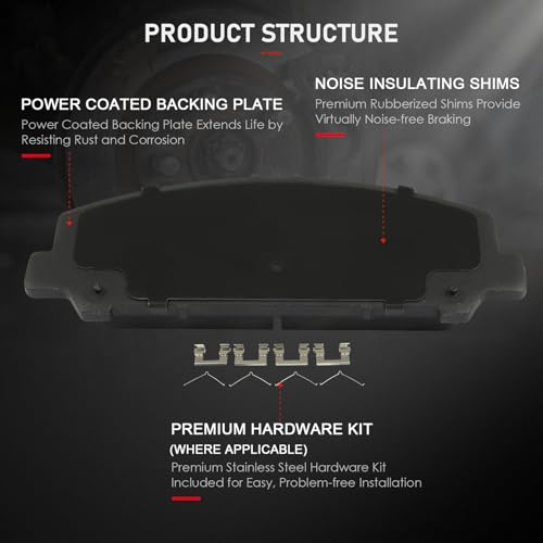 cciyu D1509 Front Ceramic Brake Pads For INFINITI For QX56 2011-2013,For QX80 2014-2019,For Nissan For ARMADA 2012-2015 2017-2020,For TITAN 2011-2015 2017-2020,For Suzuki For Equator 2011-2012 by cciyu - Image 3