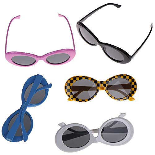 Xgood 10 Pairs Clout Goggles Oval Round Retro Sunglasses Women Men Trendy Transparent Candy Color Eyewear Girls Boys Sunglasses For Party Favor #TOP4