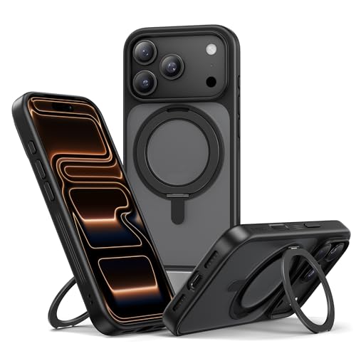 Coque iPhone 17 Pro Max antichoc militaire avec support rotatif et compatibilité MagSafe