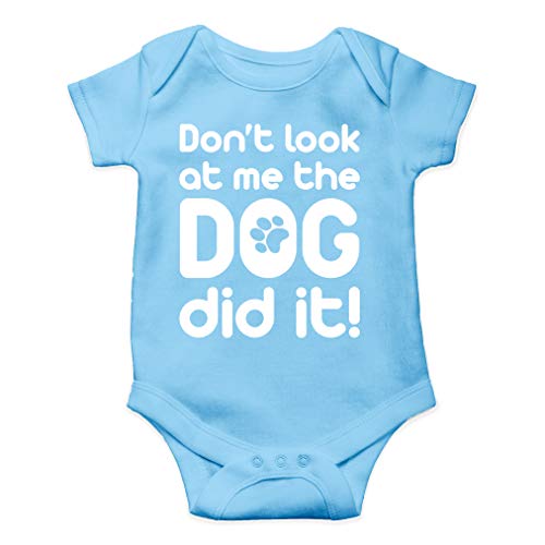 Image of AW Fashions Don't Look At Me, The Dog Did It! Baby Bodysuit Funny Newborn Outfit for Boys or Girls Romper