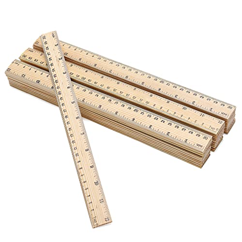 120 Stück Holzlineale 30,5 cm Lineale Bulk Holz Messlineal Büro Lineal 2 Skala