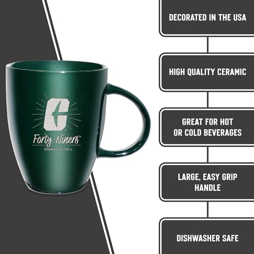 Rico Industries NCAA North Carolina-Charlotte 49ers Sunburst Green 18oz Laser Engraved Ceramic Lustre Mug - image 5
