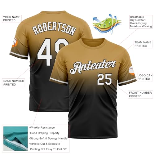 Camiseta de Béisbol con Degradado Personalizada para Hombres, Mujeres y Jóvenes, Camisetas Deportivas de Sóftbol con Nombre, Número y Logo Impreso miniatura 2