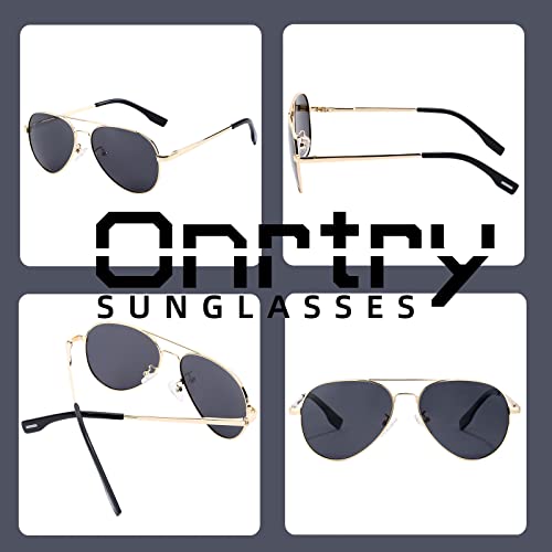 Onrtry Small Polarized Aviator Sunglasses For Boys Girls Classic Metal Frame Mirrored Lens Sun Glasses thumb #5