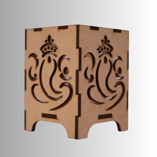 Divine Sapphire Wooden Pen Holder MDF Wood Brown,Unique Ganesh G