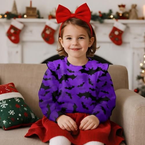 AFPANQZ Toddler Baby Girls Long Sleeve Ruffle Sweatshirt Tops Casual 1-8 Years Sweater Shirts Kid Fall Clothes3