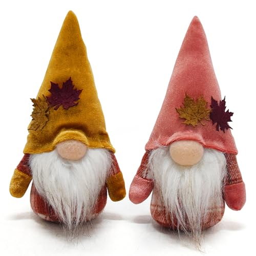 Set of 2 Autumn Gonk Decorations, Autumn Decorations, Fall Harvest Gnomes, Faceless Gonks with Sunflower, Dwarf Decor for Farmhouse Holiday Home Kitchen Party, Fall Holiday Decor Gnome Gifts