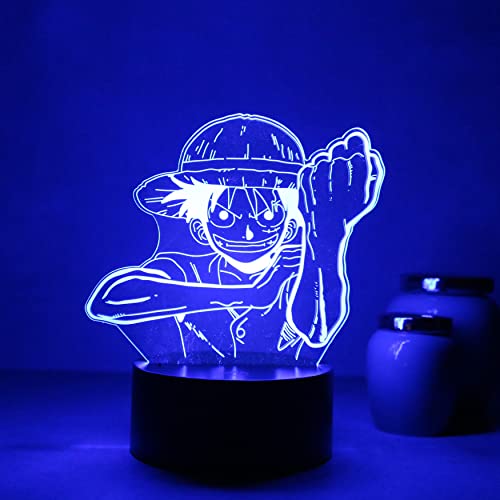 Luminária LED 3D decorativa, One Piece (Luffy)