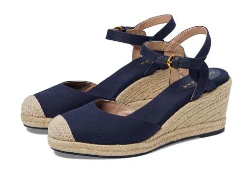 Cole Haan Cole Haan Women's Cloudfeel Espadrille Wedge 80mm II, Navy Blazer Linen/NAT Jute, 9-B US