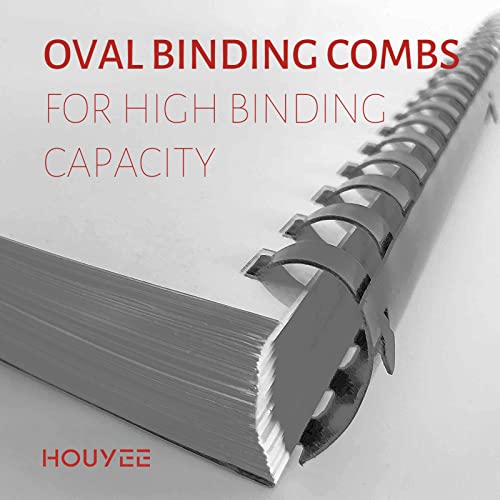 Houyee 50 Pack 19 Ring Plastic Binding Combs,2 Inch Binding Combs,450 Sheet Capacity,Letter Size Black Comb Binding Spines #TOP2