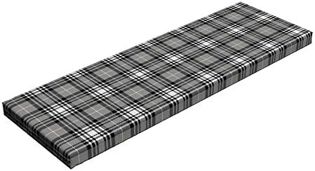 Ambesonne Checkered Bench Cushion, Old Fashioned Plaid Tartan in Dark Colors Classic English Tile Symmetrical, Standard Size Foam Pad with Decorative Fabric Cover, 45" x 15" x 2", Brown Black