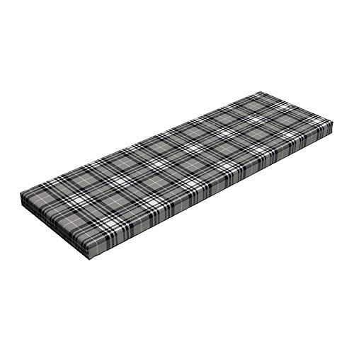 Ambesonne Checkered Bench Cushion, Old Fashioned Plaid Tartan In Dark Colors Classic English Tile Symmetrical, Standard Size Foam Pad With Decorative Fabric Cover, 45" X 15" X 2", Brown Black #TOP3