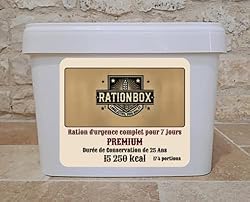 Ración de emergencia PREMIUM- 174 porciones - Kit ...: ✅ Platos principales: Sopa instantánea (tomate, pollo, verduras), chile sin carne, puré de papas con leche, macarrones, arroz blanco. ✅ Desayuno y aperitivo: Muesli crujiente, cereales 7 granos, galletas energéticas, crema de postre (vainilla, fresa,...