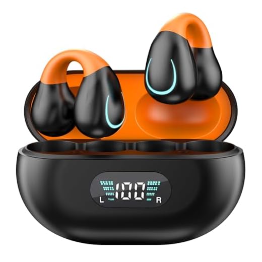 Open Ear Headphones Clip On Mini Earbuds Bluetooth 5.3 Wireless Earbuds 48 Hours Playtime IPX7 Waterproof Sports Bone Conduction Headphones Bluetooth for Workout Driving Walking with iPhone Android