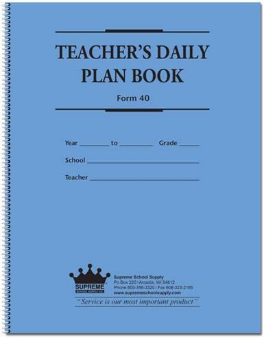 Teachers Daily Plan Book